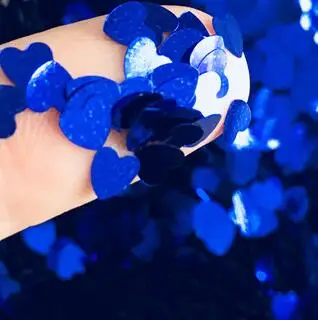 Blue Блестящий Порошок Сердце блестки 4 мм Маленькая Лазерная Серебряная отделка с блестками для рукоделия ногтей наконечник горный хрусталь маникюрная наклейка для ногтей 8 г - Цвет: Blue