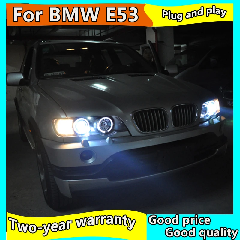 2 шт. фары для BMW X5 E53 светодиодные Angel Eyes 1998 1999 2000 2001 2002 2003 года с комплектом HID