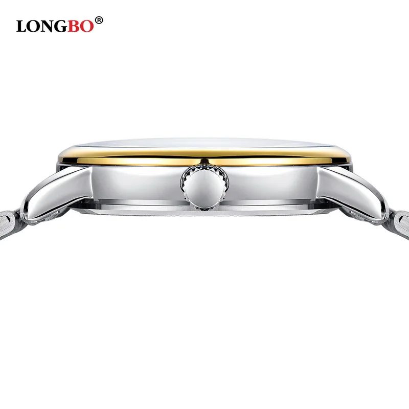 Fashion LONGBO Brand Quartz Watch lovers Watches Women Men Couple Lovers Business Gift Analog Steel Wristwatches Casual Gold |