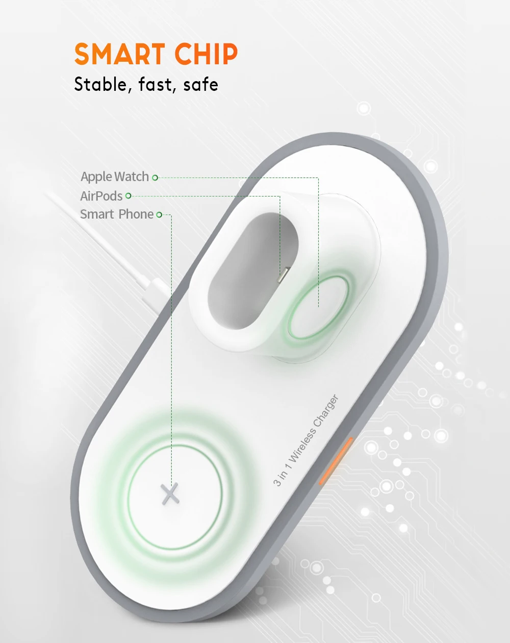 15 Вт Qi Беспроводное зарядное устройство для Iphone Xsmax XR XS 3 в 1 быстрое зарядное устройство Быстрая зарядка для Apple Watch Airpods Arlado