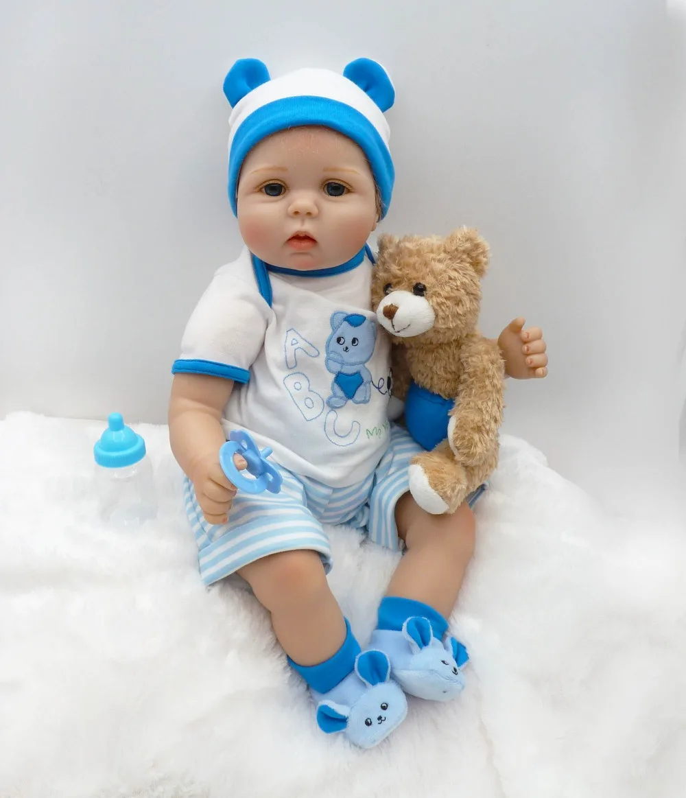 55 см мягкие силиконовые Reborn Baby Doll игрушки как настоящие новорожденных Для