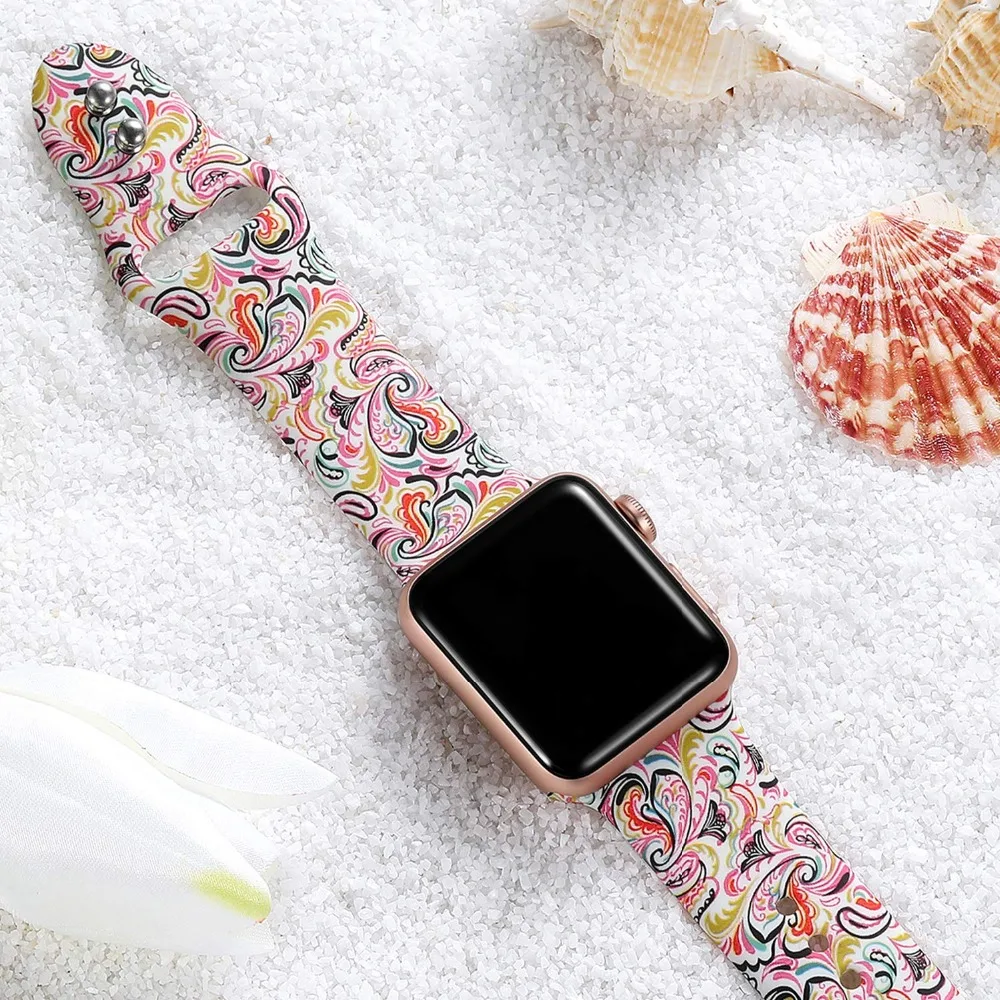 Ремешок совместим с iWatch 40 мм/38 мм мягкий силиконовый спортивный ремешок для