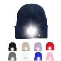 powerful led headlamp 6led knitted beanie hat rechargeable light hands free flashlight cap for climbing fishing camping warm hat