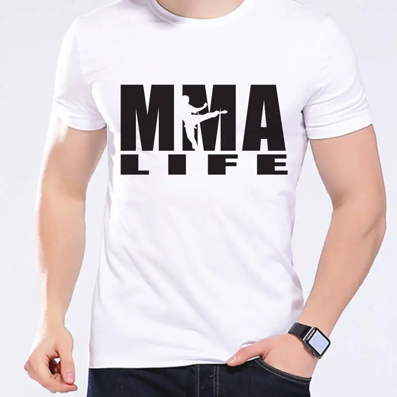 Новинка классические крутые футболки Mma Мужская брендовая одежда повседневные