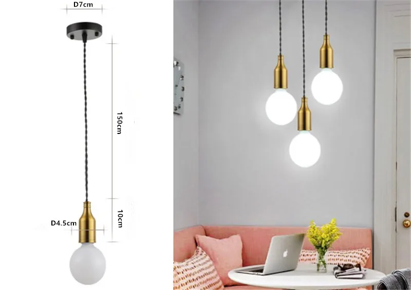 Креативный подвесной светильник в скандинавском стиле лофт E27 лампа винтажном