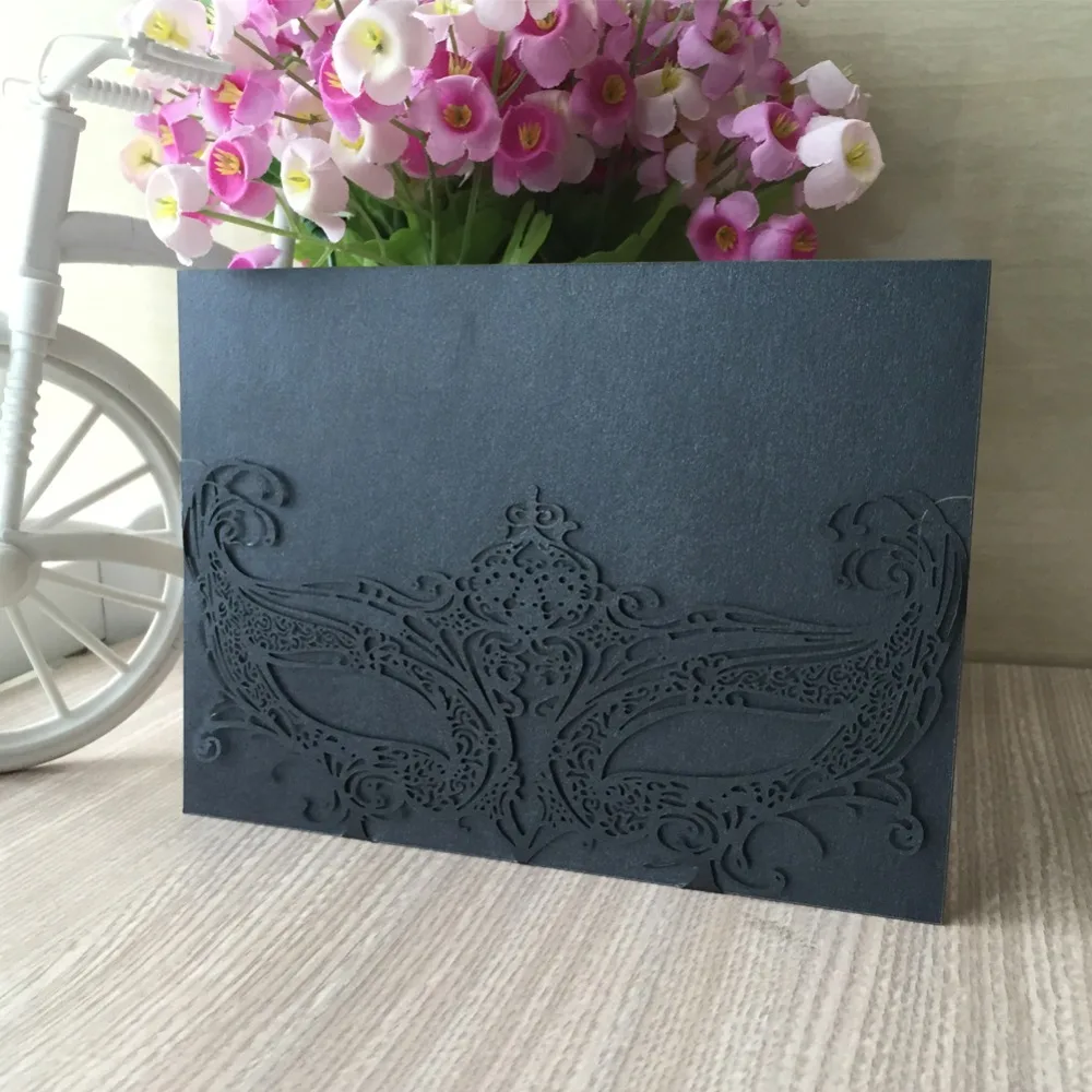 

100pcs Carnival Mask Theme Party Wedding Invitation Card Carved Crafts Card Wedding Birthday Favor Greeting card Party Decora