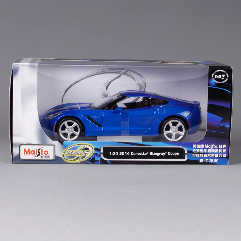Maisto 1:24 2014 corvette stingtray coupe автомобиль литья под давлением синий крутой гоночный