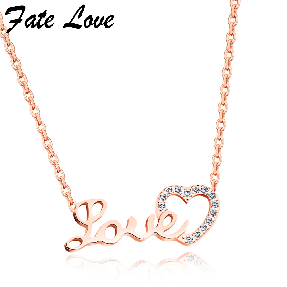 Fate Love милое ожерелье с сердцем Женские Ювелирные изделия Colar 2017 модные ювелирные