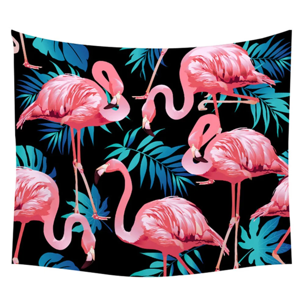 Настенный гобелен с рисунком фламинго Тропическое растение | Дом и сад