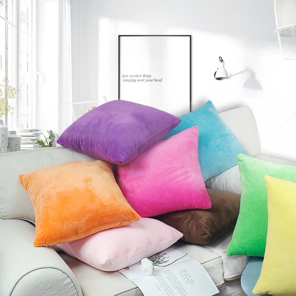 Наволочка бархатная для подушки сверхмягкая короткая плюшевая подушка дивана