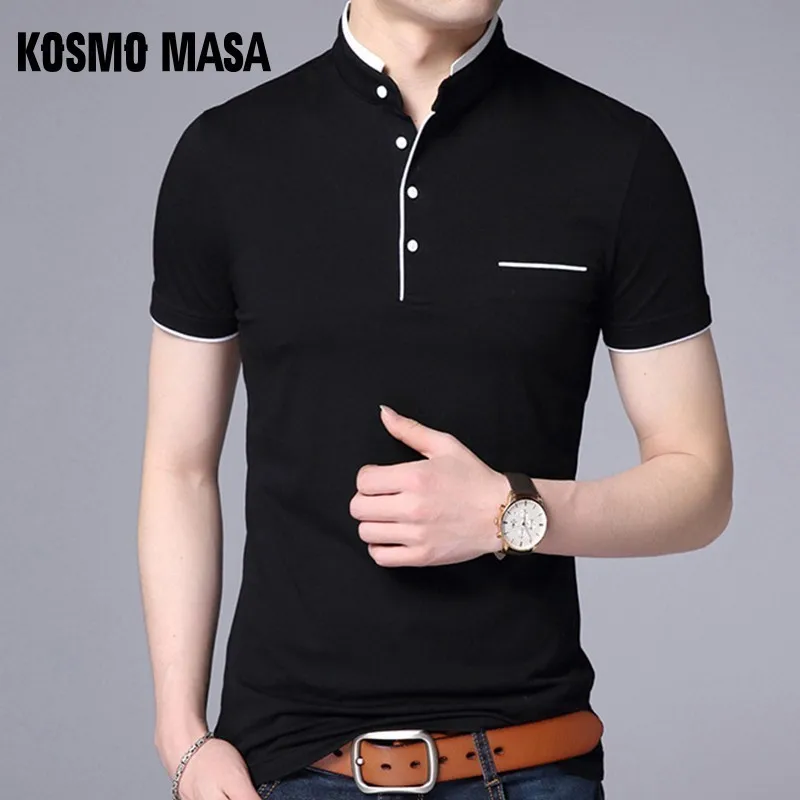 Космо MASA 3 шт./лот Slim Fit Повседневная футболка-поло Мужская хлопковая футболка с