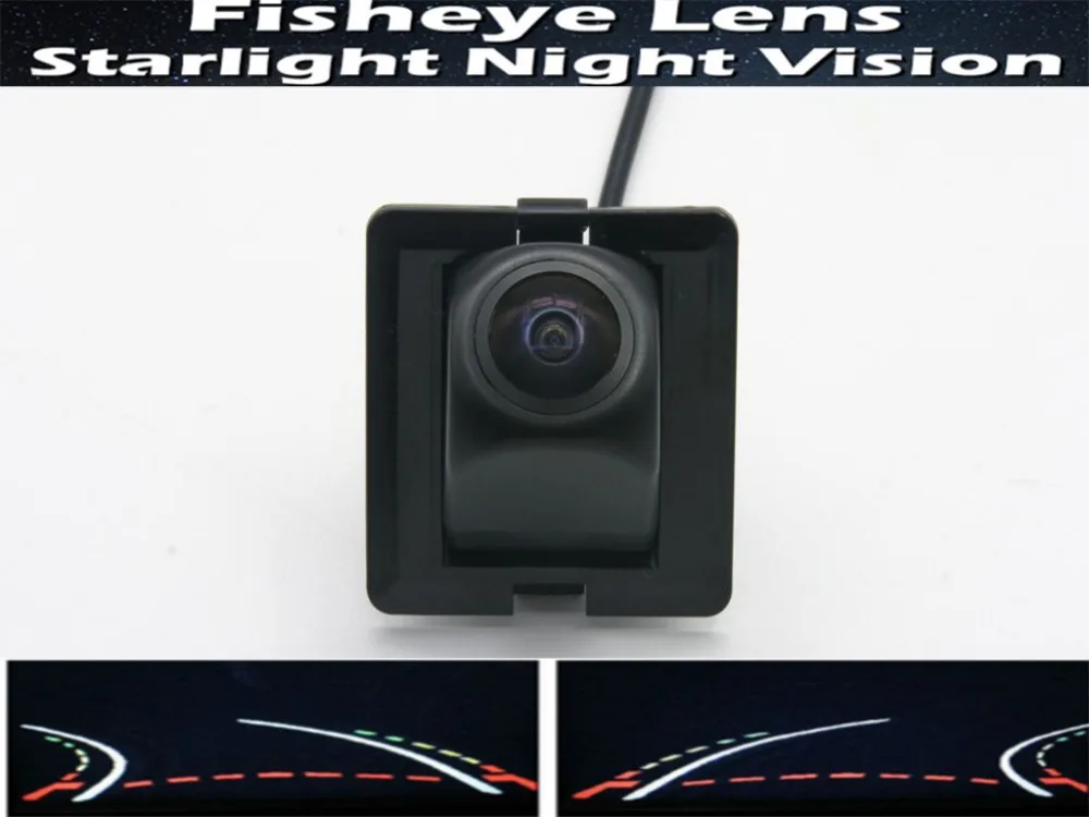 Траектория движения 1080 P Fisheye Объектив Автомобильная камера заднего вида для Toyota