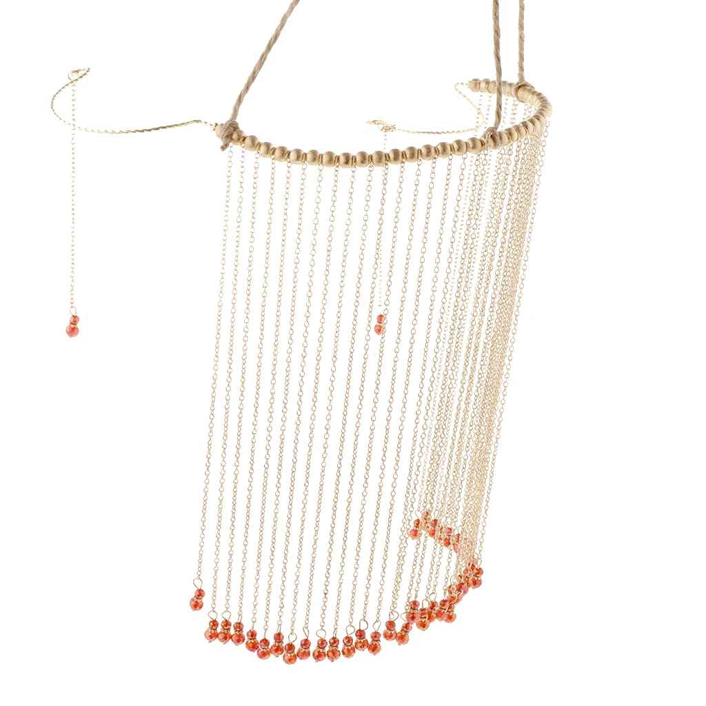 Traditional Chinese gold coloren Chain Tassel Red Beads Bridal Wedding Veil Curtain Fringed Elegant Fashion | Украшения и