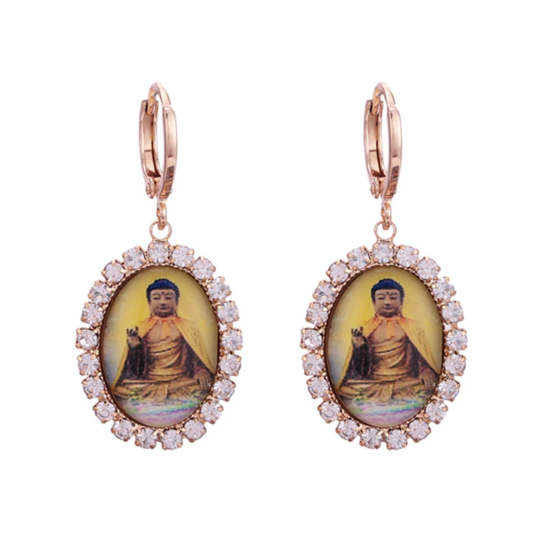 Sehuoran угол Boho серьги для женщин большой Pendients серьги Aretes Brincos заявления Модные украшения подарки ювелирный бренд - Окраска металла: Buddha Pendients