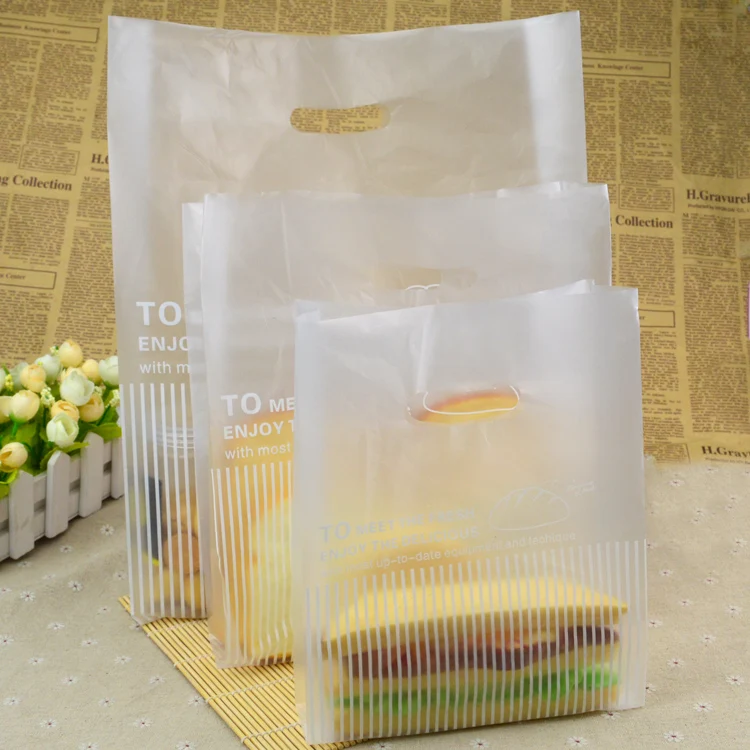 

100pcs Bake cake packaging bags, toast bag, dessert takeout packing bag.Three sizes can be selected