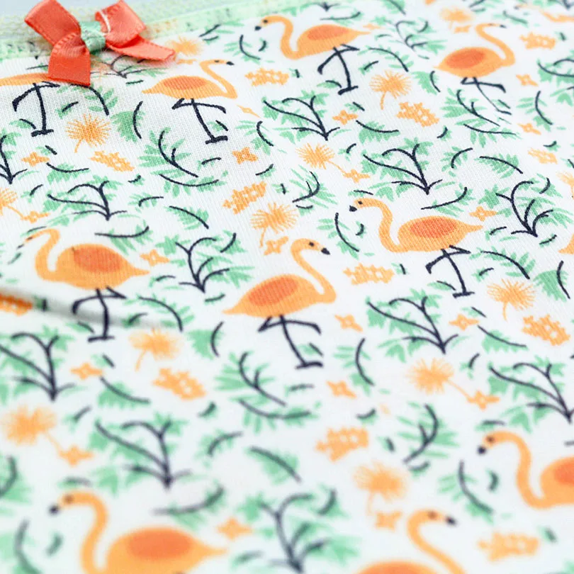 5 шт./лот женское хлопковое нижнее белье бант средней талии трусики