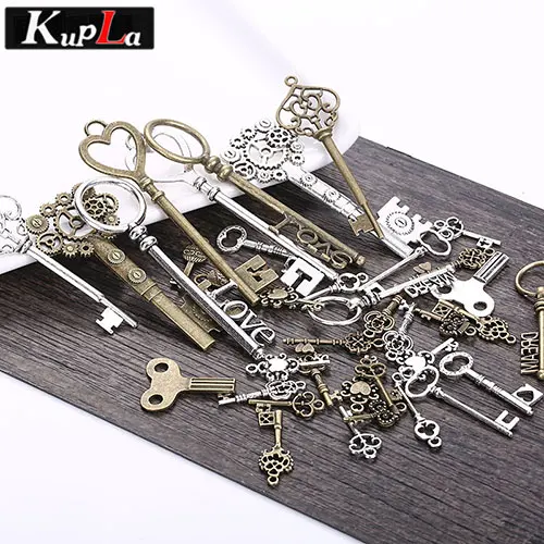 Retro Silver Bronze Винтажные металлические кулоны классические DIY модные украшения ручной работы брелоки для изготовления ювелирных изделий 40 шт./лот - Окраска металла: Retro Silver Bronze
