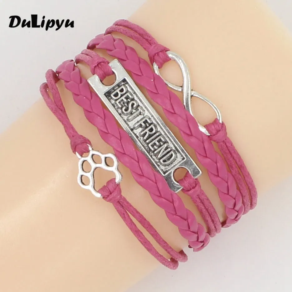 Бесконечная любовь собака браслет с лапой лучший друг Подарочный для дружбы SMD01 |