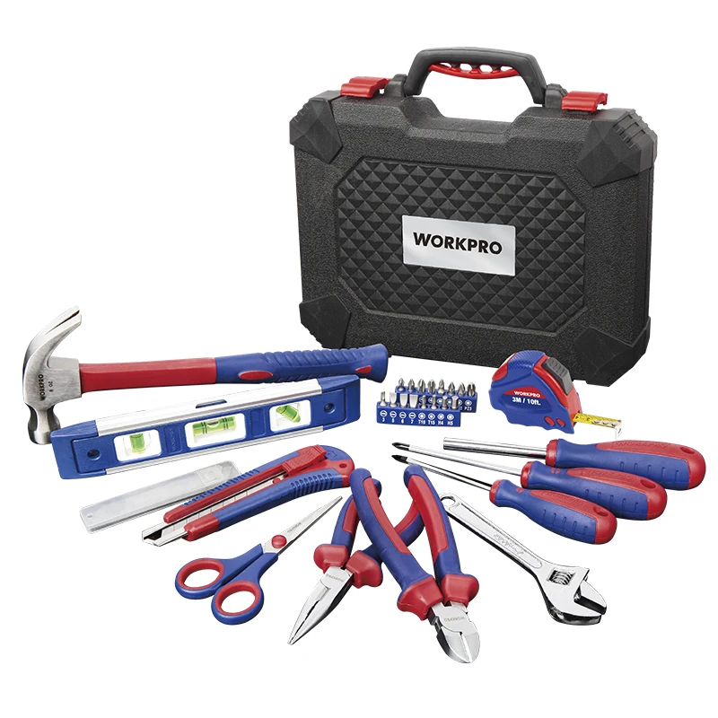 WORKPRO 28 PC набор инструментов для дома отвертки плоскогубцы Scissor Ножи молоток