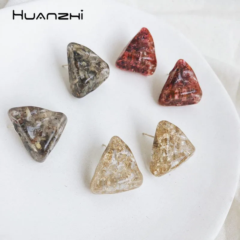 HUANZHI 2019 Лето Треугольники геометрический нерегулярные дизайн пластик Кристалл