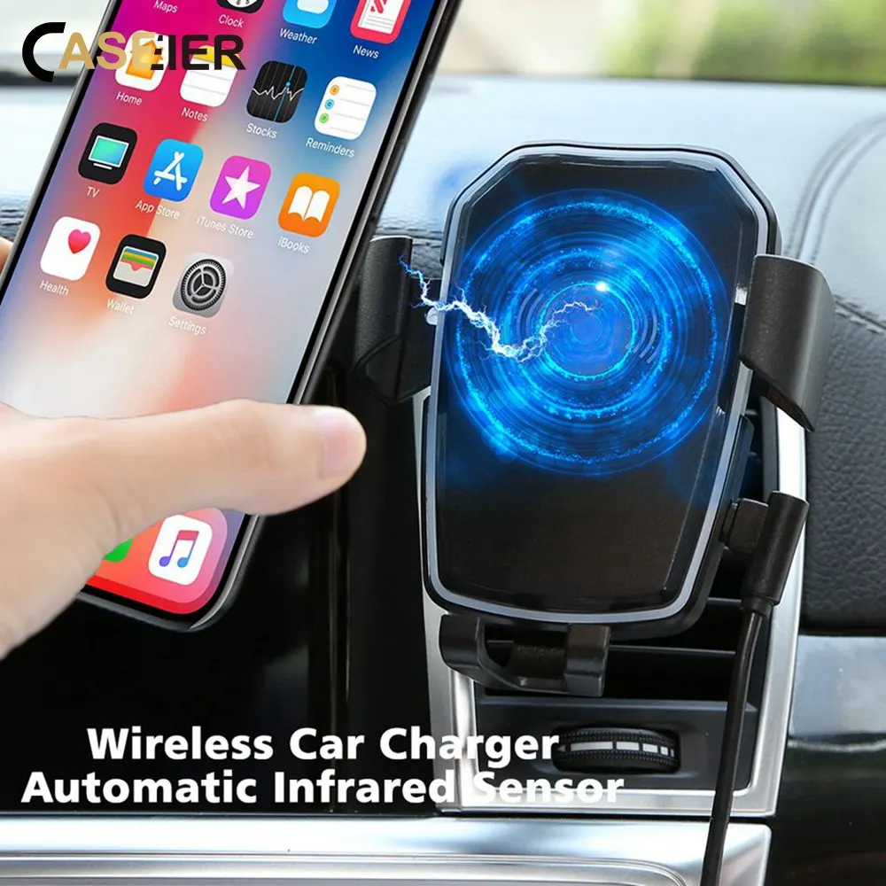 Автомобильное беспроводное зарядное устройство CASEIER для iPhone X XR XS Max Qi быстрая