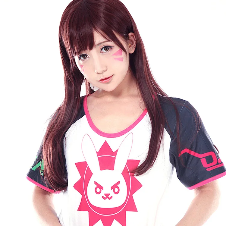 Анимация вокруг футболки Overwatch DVA повседневная одежда для косплея|Игровые