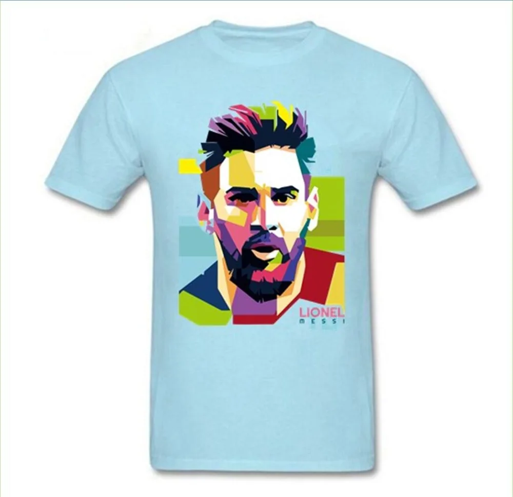Мужские футболки с коротким рукавом MESSI из 100% хлопка для фанатов джерси в