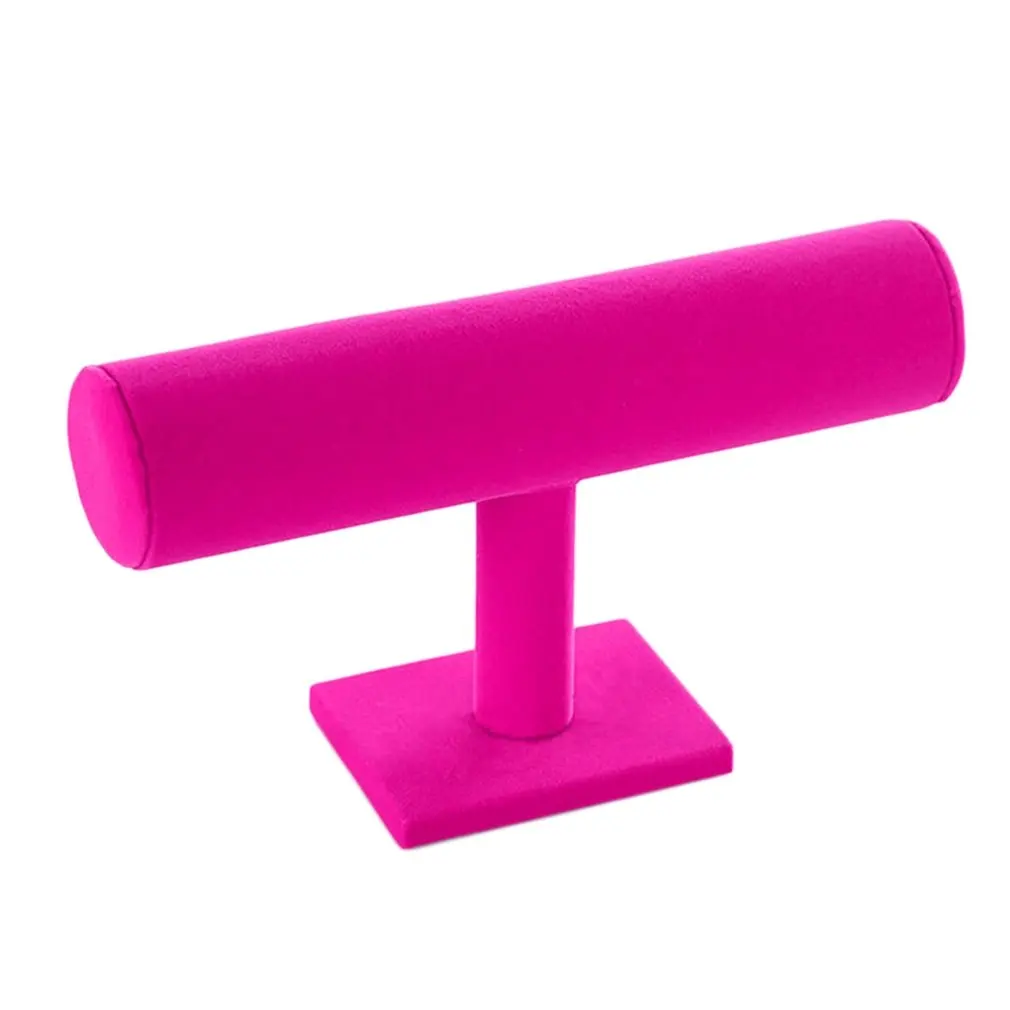 Черный бархат/кожа T бар стойки браслет Органайзер Жесткий стенд держатель