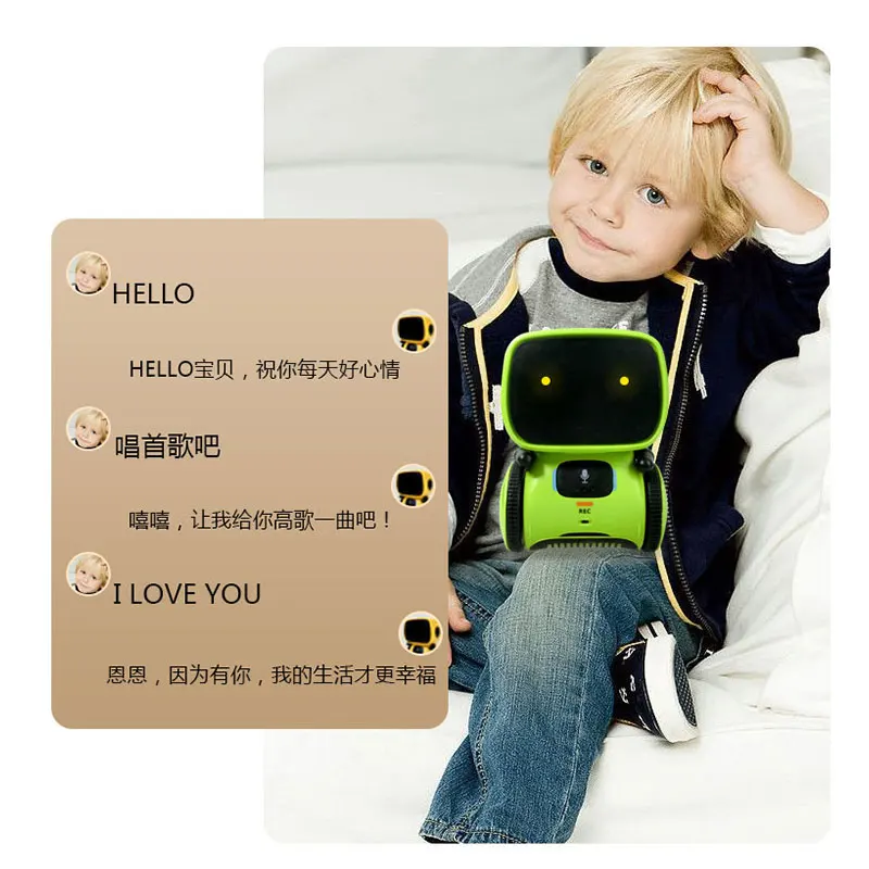 2021 new type interactive robot cute toy smart robotic robots for kids dance voice command touch control toys birthday gifts free global shipping