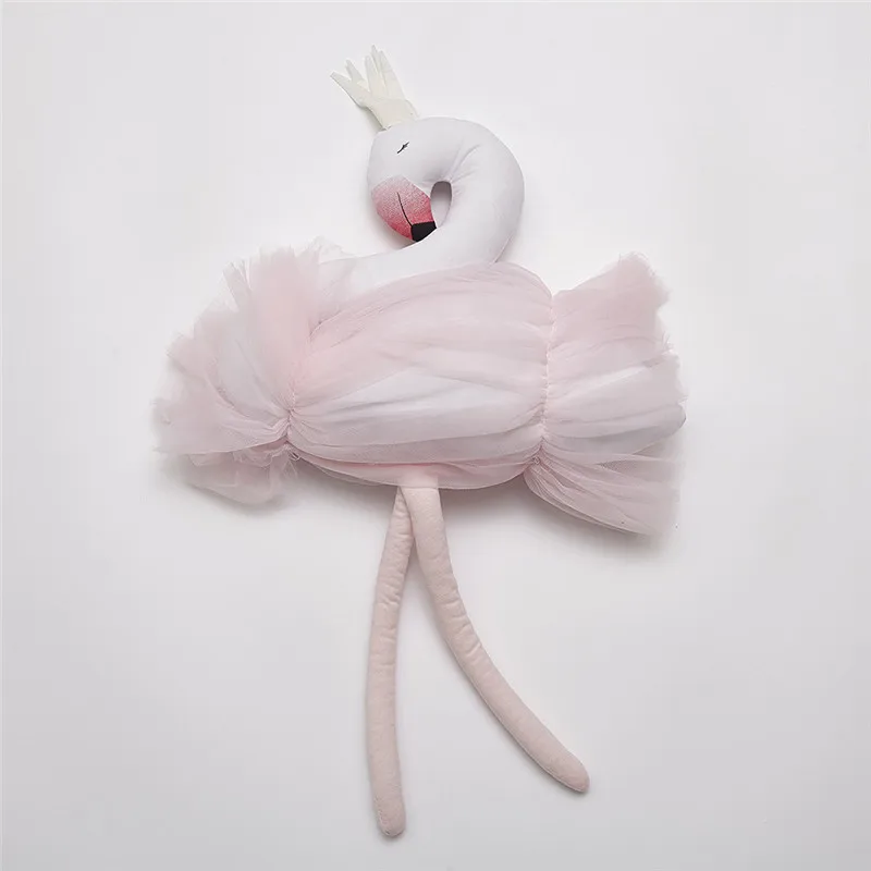 Pink Детская подушка с длинными ножками, лебедь, подушка "Корона", детское постельное белье для девочек, декор для детской комнаты, куклы-животные, реквизит для фотосессии - Цвет: Pink