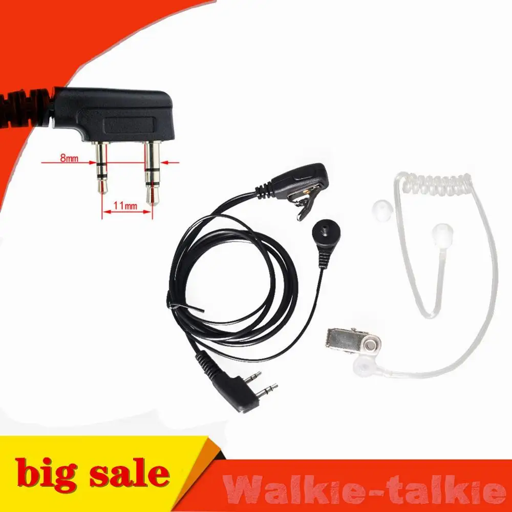 2 шт. Акустическая трубка PTT Mic 2Pin наушники иди и болтай Walkie Talkie гарнитура для Kenwood