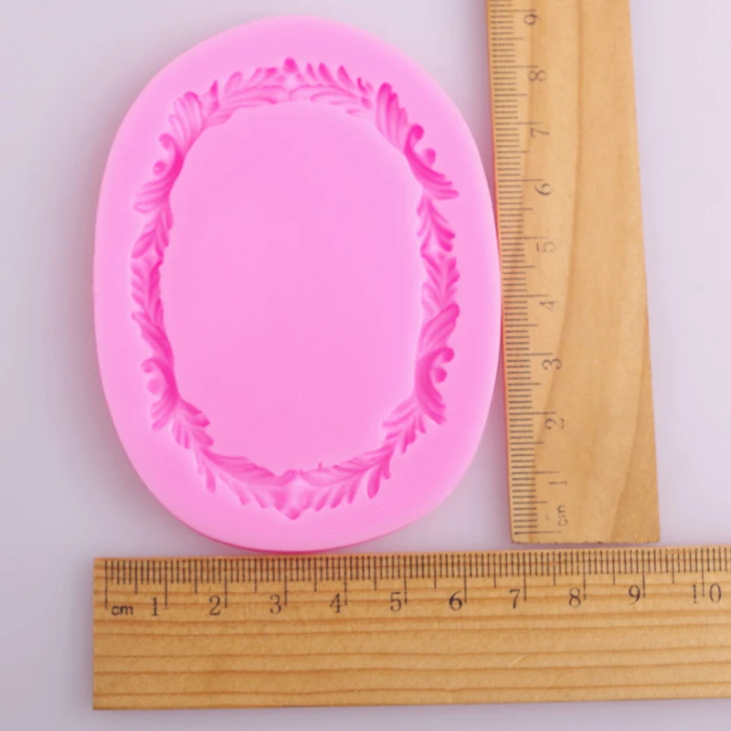 Новое поступление помадка торт винтажная рама для зеркала силиконовые формы