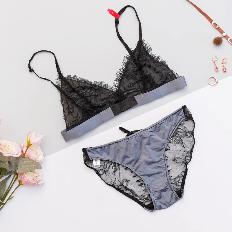 Оптовая Продажа Прозрачный Sheer кружево нижнее бельё провода Бесплатная ультра