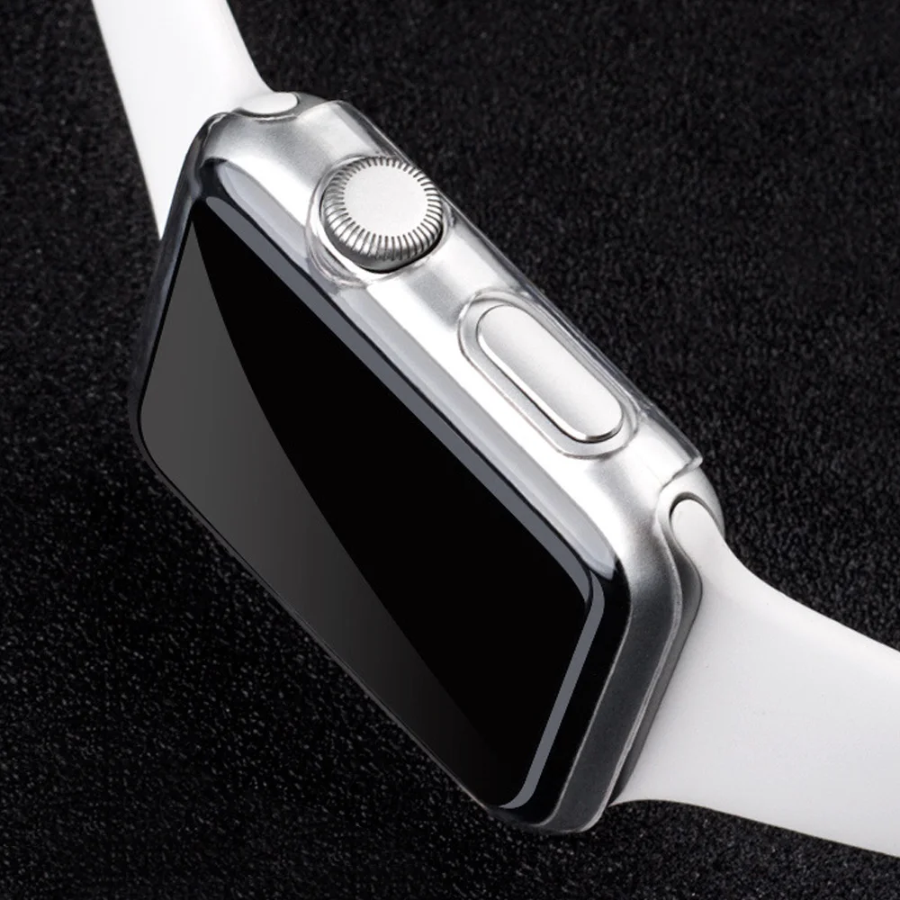Новый прозрачный чехол подходит для apple watch серии 1 2 3 38 мм 42 4 40 44 360 встроенный