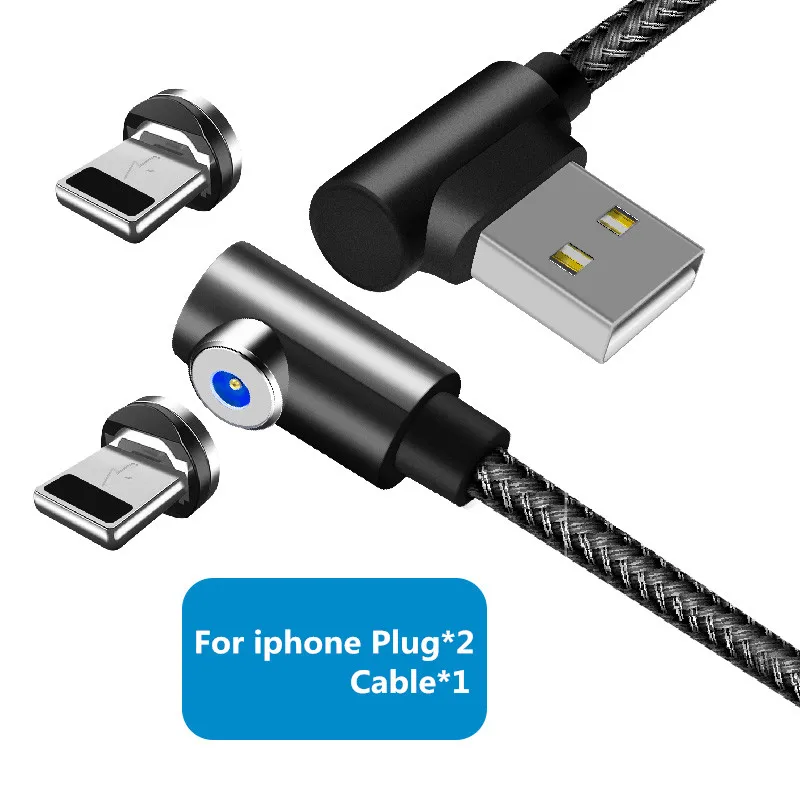 2PCS ios Black Магнитный usb-кабель SPEDU 3 в 1 для зарядки xiaomi mi 8 9 huawei p20 lite honor oneplus 6t iPhone usb type C mi cro usb кабель - Цвет: 2PCS ios Black