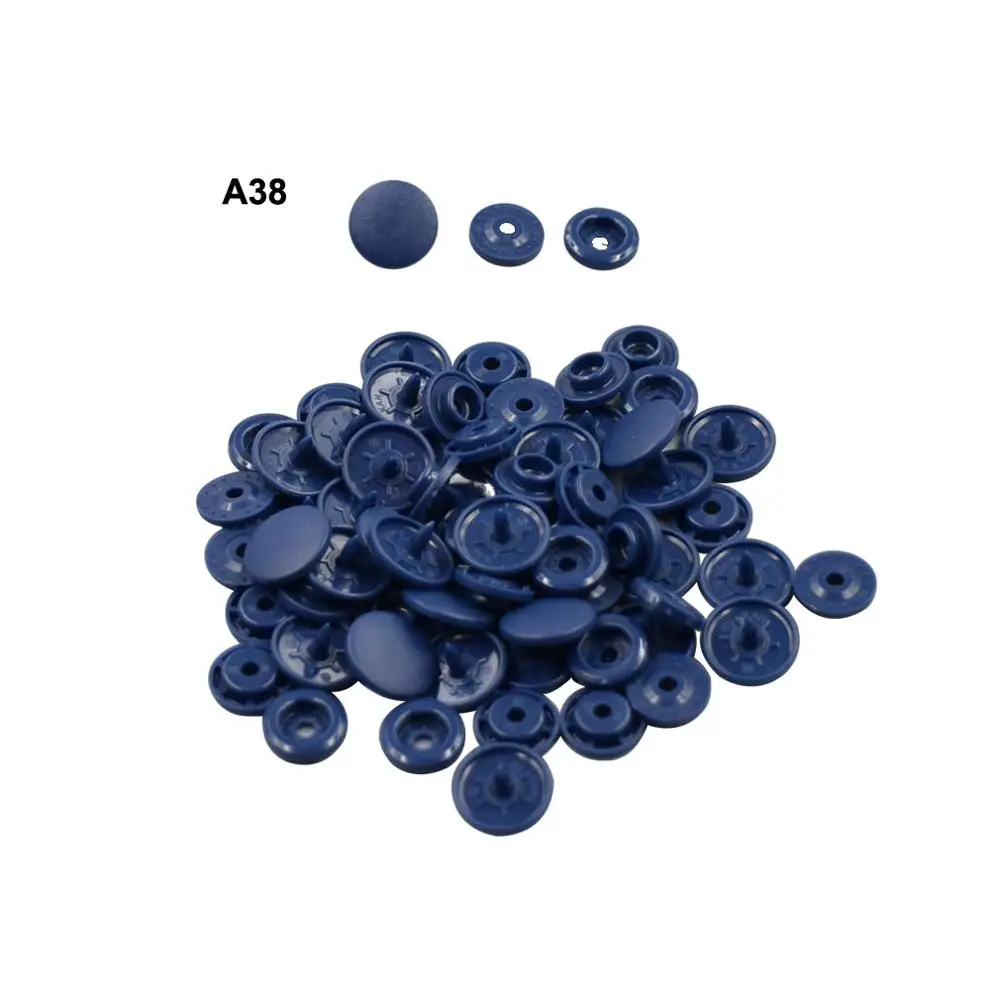 navy blue-A38-matt Пластиковые защелкивающиеся крепежи T5 12 мм 200/1000 Наборы KAM пришить пластиковая защелка Кнопка Размер 20 круглый для Пошив швейной ткани детский нагрудник - Цвет: navy blue-A38-matt