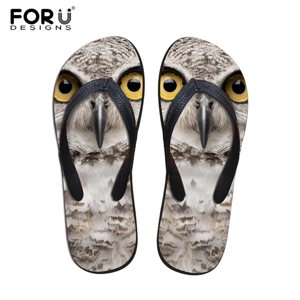 3126AB FORUDESIGNS/летние мужские шлепанцы; пляжные вьетнамки; модные сандалии с принтом в виде животных, волков и Совы; Мягкие резиновые шлёпанцы для мужчин - Цвет: 3126AB