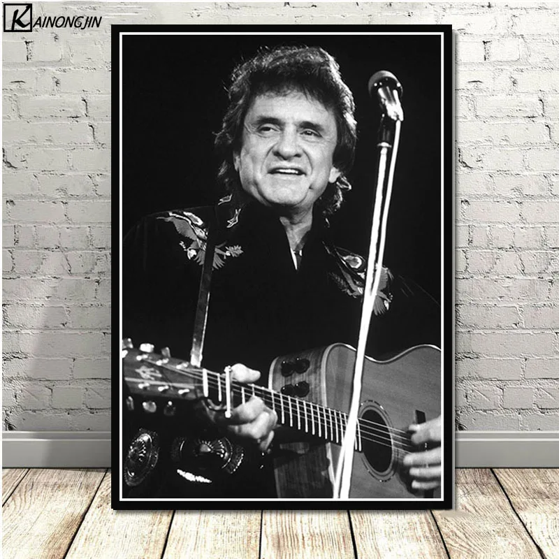005 Johnny Cash плакат музыкальная рок-группа Star плакаты и принты холст настенная живопись книги по искусству изображение для гостиная домашний декор - Цвет: 005
