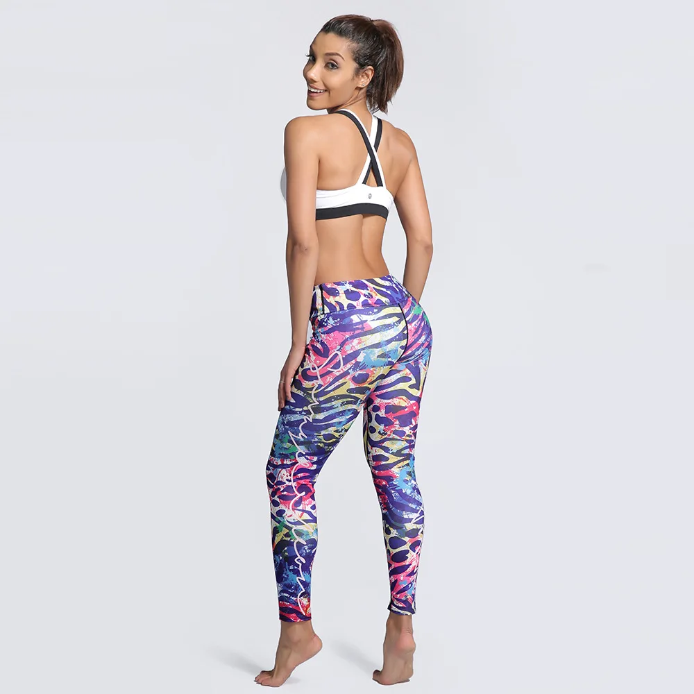 Лето 2017 модные леггинсы для девочек спандекс Леопардовый принт Спортивные