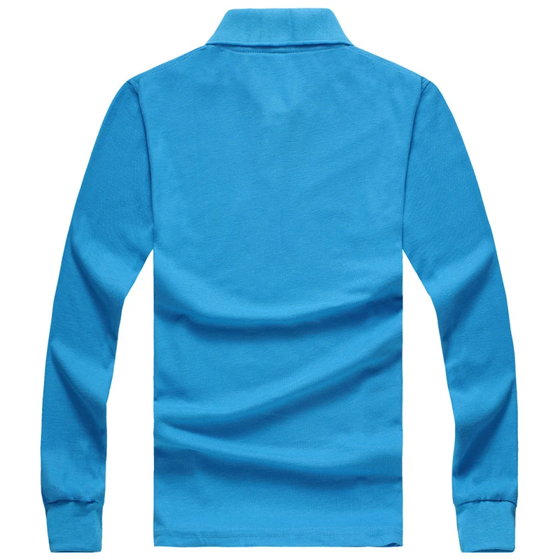 2018 Spring New style mens long sleeve lapel polo shirts casual polos tops slim solid color 10 colors | Мужская одежда