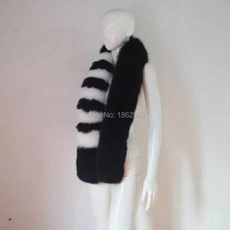 2019 New Arrival SJ767 China Haining Promotion Hot Sale Long Fox Fur Winter Scarf |