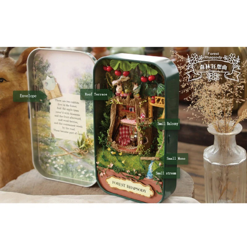 Светодио дный светодиодный свет мебель ручной работы 3D Кукольный дом Box игрушка