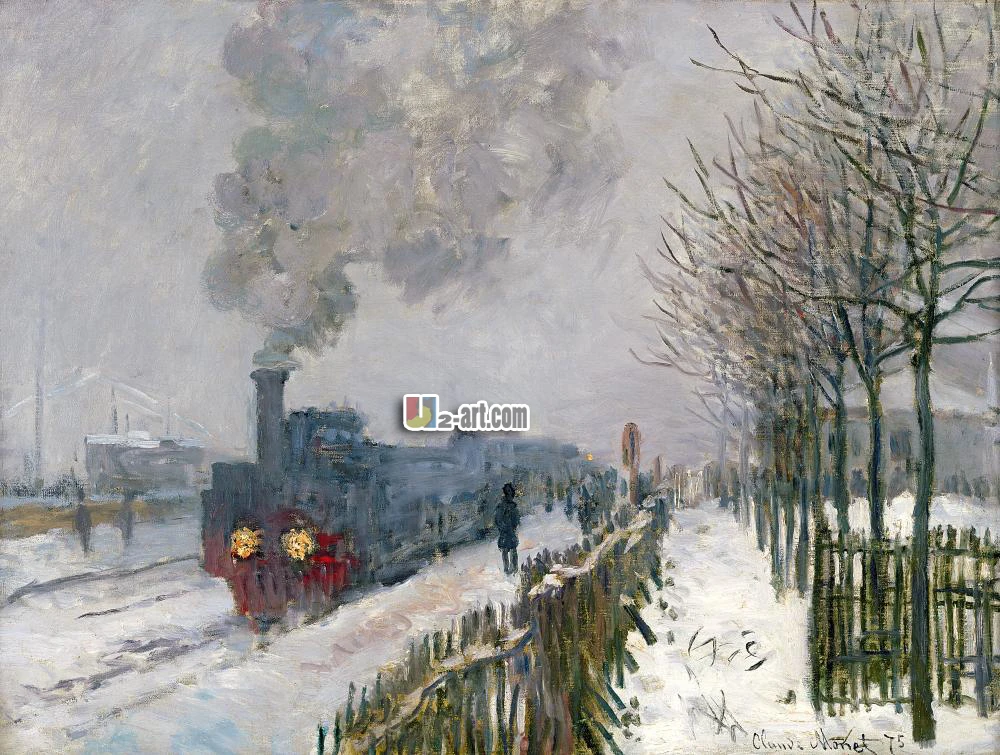 Популярная Картина с изображением поезда dans la neige Monet arts для украшения дома