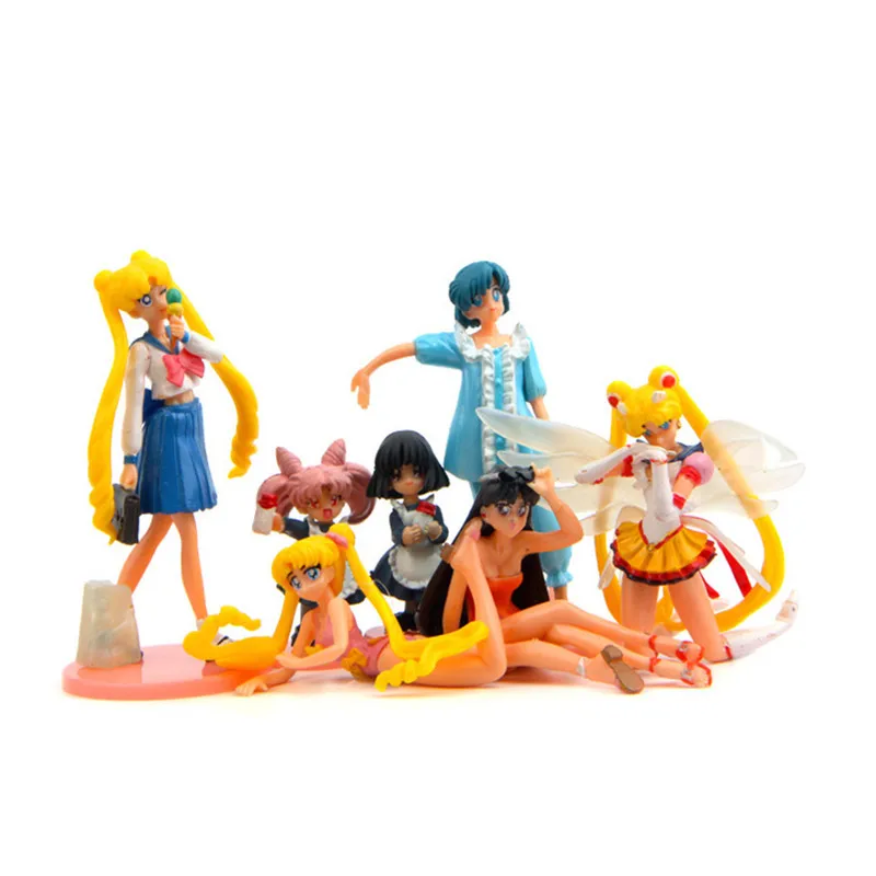 7 шт./лот Sailor Moon Mizuno Ami Hino Rei Kino Makoto Minako Aino фигурка Коллекционная модель игрушки 3 10