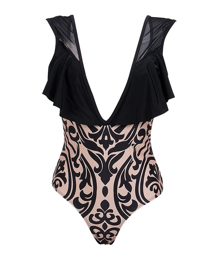 Женский цельный Монокини кружевной купальник купальный костюм новинка 2017