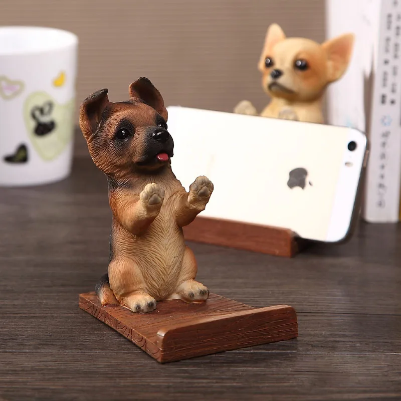 cell phone holder wood grain resin 3d animal cute pet smartphone dog desk stand bracket for iphone 7 8 x xs xiaomi samsung s8 free global shipping