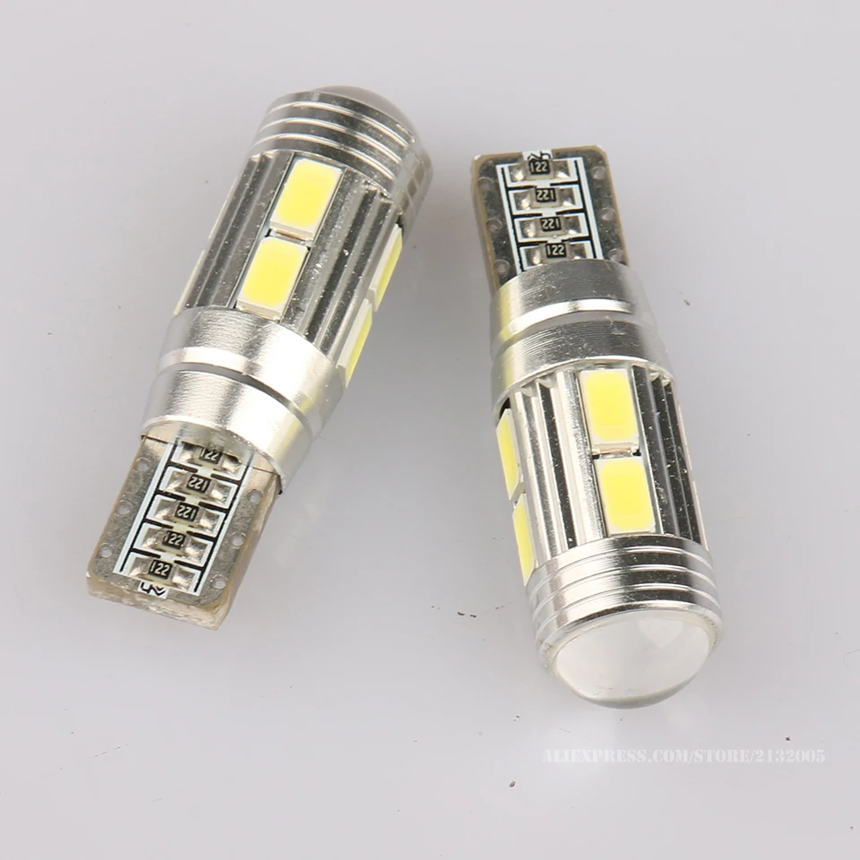 2 шт. Новый T10 парковка белый Canbus W5W 5630 10SMD авто LED 12 В свет лампы серебро внешний вид