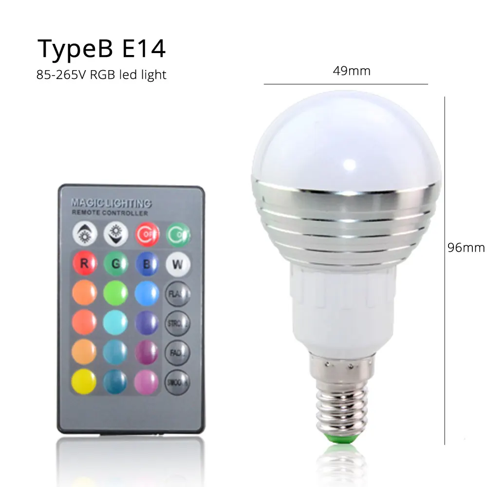 Тёплый жёлтый AmmToo E27 E14 RGB led сценический светильник, лампочка 110 в 120 в 220 В RGBW, лампада, светодиодная лампа, красочный магический шар, лампа для дома, вечерние, DJ украшения - Цвет: Тёплый жёлтый