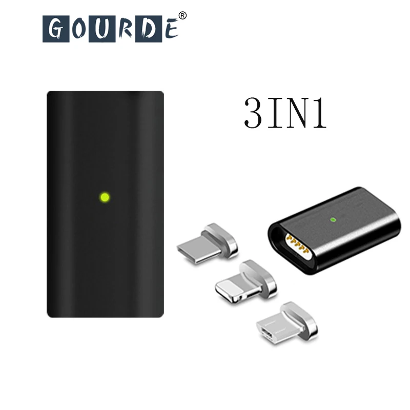 Магнитный кабель Gourde для Samsung S9 1 + 6 зарядный Micro USB Android IOS Type C зарядное устройство