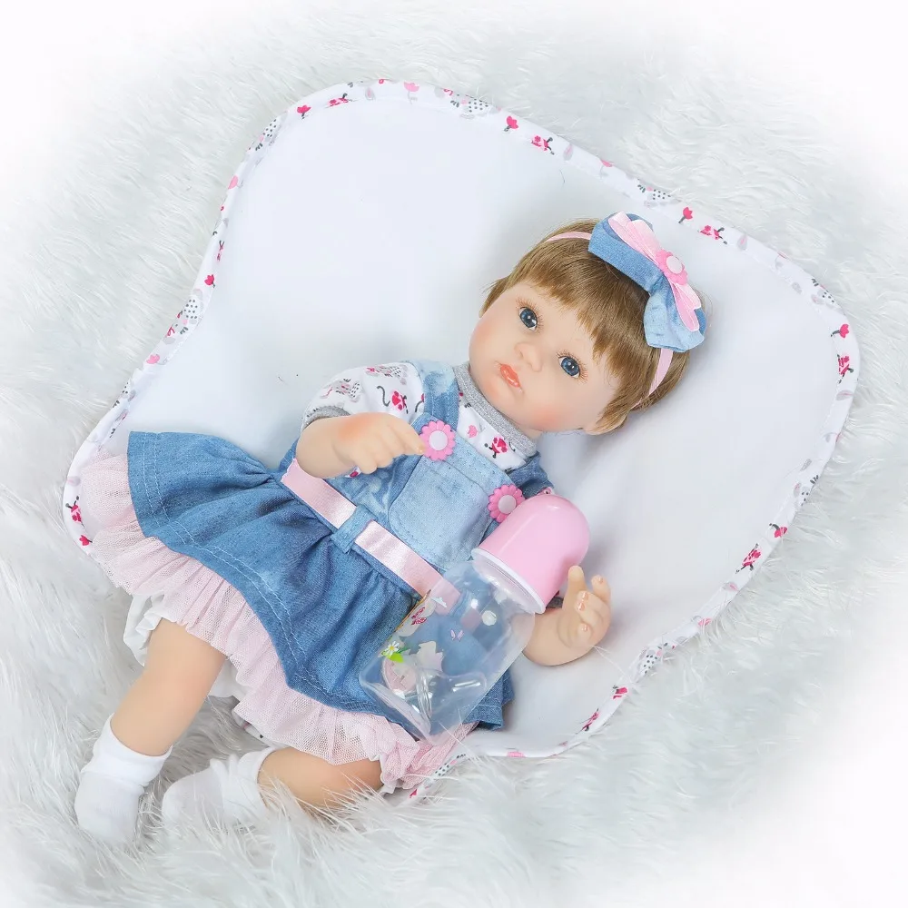 NPK 42 см реалистичные куклы Reborn Baby девочка мягкие силиконовые Reborns